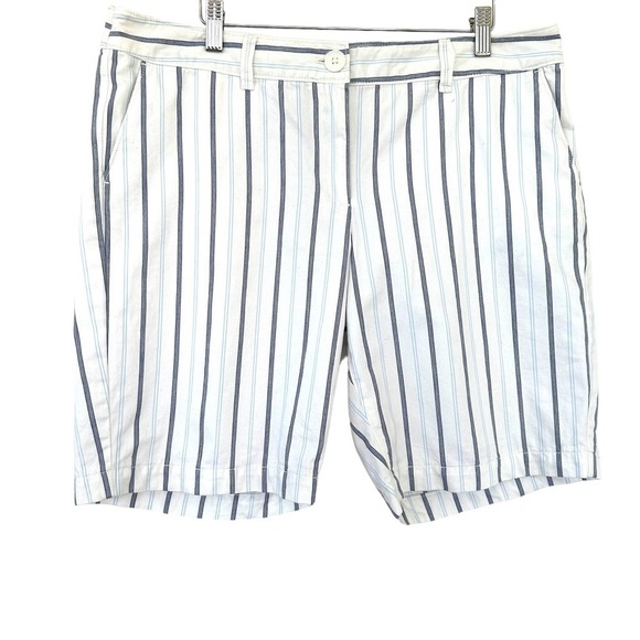 Ann Taylor LOFT striped shorts in 💯 cotton, high waisted - Picture 3 of 14
